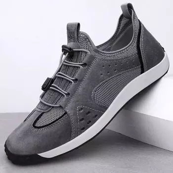 Men s shoes 2025 summer new high-end outdoor hiking shoes casual hiking shoes men s mesh breathable sports shoes 38 серый