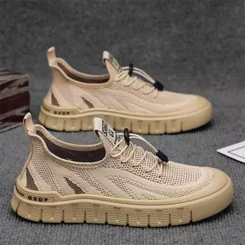 Men s shoes 2025 summer new lightweight soft-soled non-slip sports shoes youth outdoor breathable deodorant feet mesh shoes 39 хаки