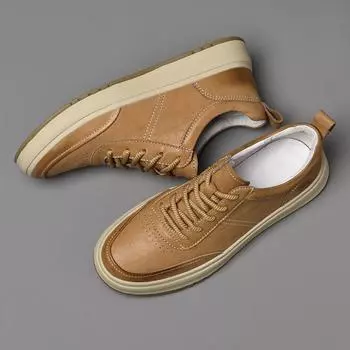Men s Shoes: 2025 Summer New Men s High-end Retro Classic Soft Sole, Comfortable for Daily Outing, Trendy with Casual Leather Shoes 38 светло-коричневого