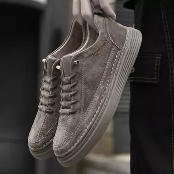 Men s shoes 2025 summer new men s daily light luxury high-end flat baseplate shoes lace-free casual trendy shoes 36 коричневый