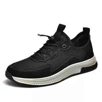 Men s shoes 2025 summer new mesh shoes hollow mesh casual shoes men s leather soft bottom breathable mesh shoes 38