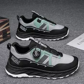 Men s shoes 2025 summer new mesh breathable sports trendy shoes thick sole heightening casual personality knob buckle dad shoes 39