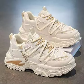 Men s shoes 2025 summer new mesh versatile high-end casual shoes youth sports platform dad shoes 39
