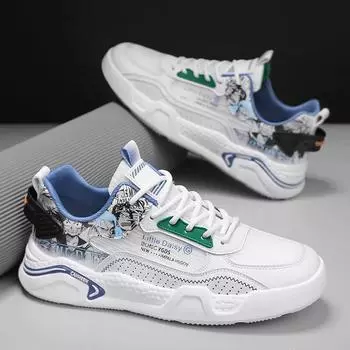 Men s shoes 2025 summer new sports board shoes youth mesh breathable casual shoes versatile trend skateboard shoes 39