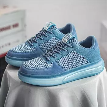 Men s shoes 2025 summer new thick-soled mesh breathable sports shoes wear-resistant casual shoes versatile trend running board shoes 39