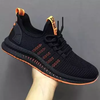 Men s shoes 2025 summer new trend versatile men s shoes casual breathable sports shoes anti odor track men s shoes 42