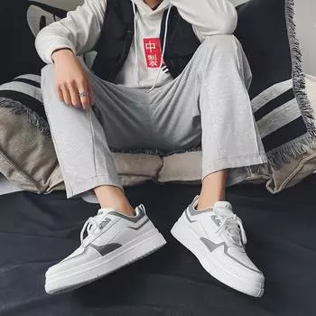 Men s shoes 2025 tide little white tide shoes Korean version trend fashion casual spring and summer men s white shoes sports board shoes 39 белый