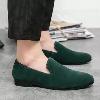 Men s shoes 46 large size new casual leather shoes fashion hairstylist foot loafers trend Doudou shoes 38