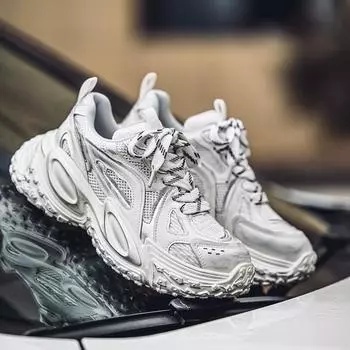 Men s shoes 46 large size sports shoes fashion men s platform casual shoes Korean version trend breathable mesh shoes 39