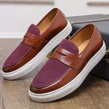 Men s shoes 48 new casual leather shoes fashion foot loafers trend British low-top leather shoes 38