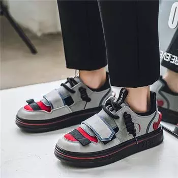 Men s Shoes Autumn 2024 New Breathable Niche Board Shoes Trend Versatile Anti Slip Thick Soled Sports and Leisure Trendy Shoes 39 чёрный