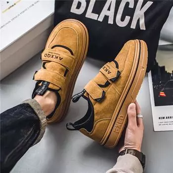 Men s Shoes Autumn 2024 New Breathable Board Shoes Trend Versatile Anti Slip Thick Soled Sports and Leisure Shoes 39 чёрный