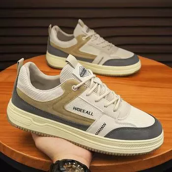 Men s shoes autumn 2024 new breathable Hong Kong style versatile dirt-resistant mesh shoes trendy lightweight soft-soled sports and leisure shoes 39