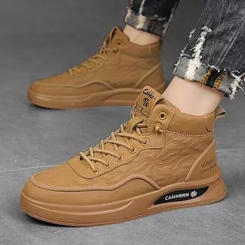Men s shoes autumn 2024 new trend board shoes men s sports and leisure white shoes student youth high-top trendy shoes 39