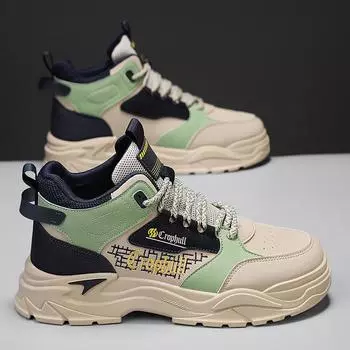 Men s shoes autumn 2024 new trend versatile youth leather surface casual sports running shoes heightening dad trendy shoes 39