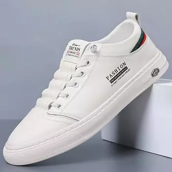 Men s shoes autumn 2025 new casual leather shoes little white shoes men s board shoes cowhide breathable foot shoes men s 38 белый