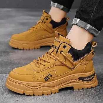 Men s shoes autumn and winter 2024 new trend sports Martin boots men s high-top knight locomotive tooling leather boots men s 39