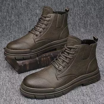 Men s shoes autumn and winter 2024 new Internet celebrity Martin boots men s British style trend leather tooling boots youth high top 39