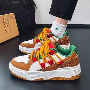 Men s shoes autumn and winter 2024 new Korean version of youth sports and leisure non-slip thick-soled heightening trend versatile board shoes 39