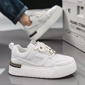 Men s shoes autumn and winter 2024 new Korean version of youth sports and leisure heightening niche trend versatile little white board shoes 39
