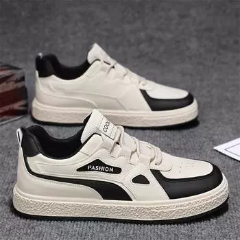 Men s shoes autumn and winter flat-bottomed wear-resistant and non-slip sports casual board shoes men s trend versatile black and white retro Forrest 39