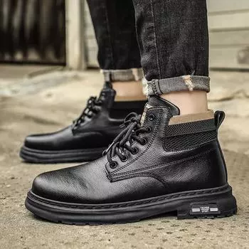 Men s shoes autumn and winter high-top Martin boots 2025 new men s British low-top casual leather shoes retro tooling shoes 39