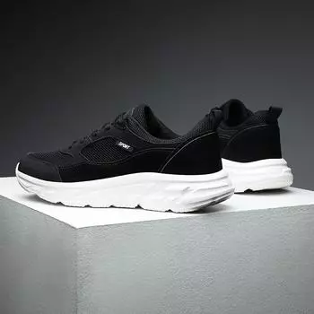 Men s shoes autumn and winter large size thick-soled wear-resistant sports running shoes versatile fashion trend casual shoes one-pedal mesh shoes 39