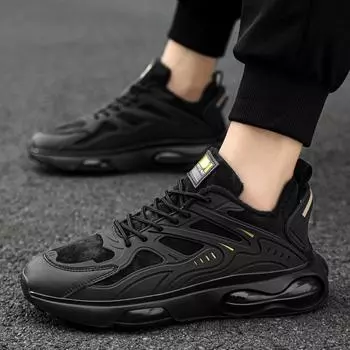 Men s shoes autumn and winter new fashion trend large size sports shoes versatile and lightweight running shoes thick sole wear-resistant warm casua 39
