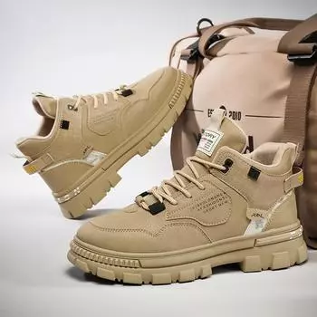 Men s shoes autumn and winter new high-top Martin shoes tooling shoes platform wear-resistant sports shoes fashion trend casual board shoes 39