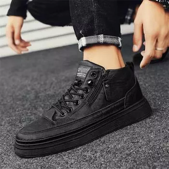 Men s shoes autumn and winter new casual shoes fashion outdoor mid-top sports shoes Korean version of student tide board shoes 39