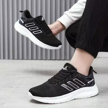 Men s shoes autumn and winter new EVA cold sticky sneakers mesh breathable casual shoes trendy student running shoes men 40 чёрный