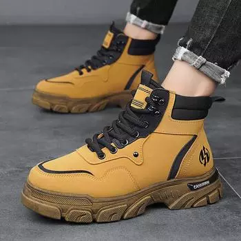 Men s shoes autumn and winter new casual high-top Martin boots outdoor non-slip and wear-resistant mountaineering shoes men s platform tooling short 39