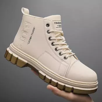 Men s shoes autumn and winter new fashion trend Martin boots men s high-top British style wear-resistant non-slip tooling boots 39