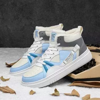 Men s shoes autumn and winter new non-slip and wear-resistant high-top velvet sports board shoes Korean version trendy versatile casual shoes hiki 39