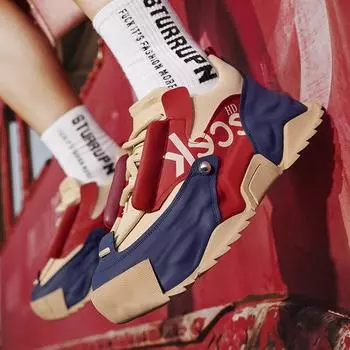 Men s shoes autumn and winter thick-soled heightening sports shoes retro teen trend dad shoes men s personalized casual shoes men 39