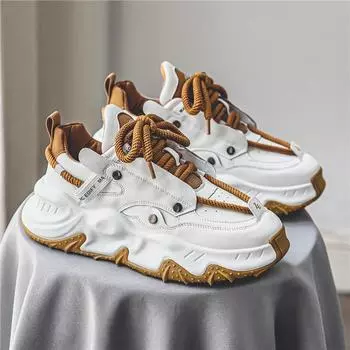 Men s shoes autumn and winter trendy brand sports and leisure youth niche design to increase the height of students Xiaobai dad trendy shoes 39