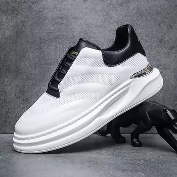 Men s shoes autumn bread shoes new white casual shoes soft sole breathable fashion trend Wenzhou live broadcast 38 белый