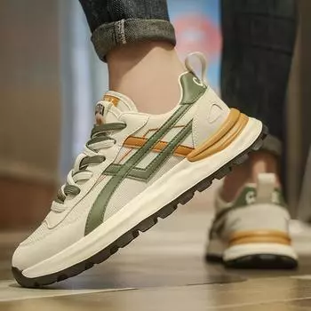 Men s shoes autumn breathable mesh mesh shoes sports running wear-resistant men s soft sole heightening trend casual sports trendy shoes 39