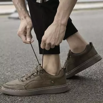 Мужская обувь Осенние деловые формальные кожаные туфли Мужская мода Легкие мягкие мужские кроссовки Повседневная обувь Мужские мокасины Весна/Осень 37 бежевый