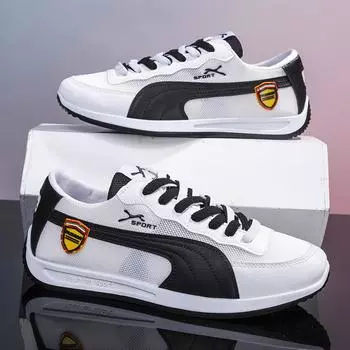 Men s shoes autumn new breathable mesh platform casual shoes Forrest Gump shoes soft sole wear-resistant men s sports shoes running shoes 39 чёрный