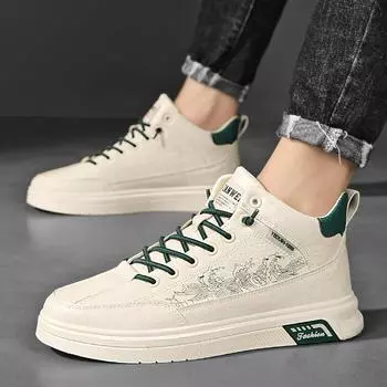 Men s shoes autumn new high-top sports student board shoes Korean version trendy versatile casual shoes non-slip and wear-resistant hiking shoes 39