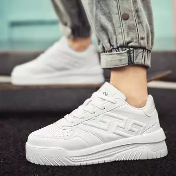 Men s shoes autumn new little white shoes national tide style retro fashion casual board shoes muffin thick sole round head sports shoes men 39 бежевый