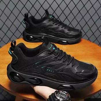Men s shoes autumn new student casual sports running shoes trendy black dad shoes breathable mesh men s shoes 39