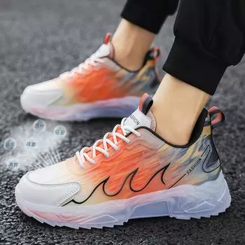 Men s shoes autumn new trend versatile mesh casual sports shoes student luminous running dad shoes 39