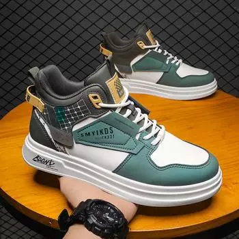 Men s shoes autumn tide brand 2024 new sports and leisure board shoes men s versatile trend heightened thick-soled small white tide shoes 39