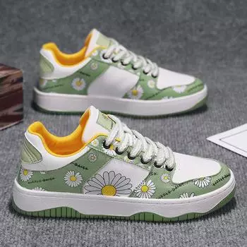 Мужская обувь черного цвета с дизайном Daisy, повседневная обувь для скейтбординга, спортивная обувь с толстой подошвой 39