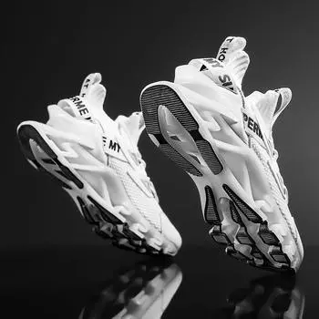 Men s shoes blade sole trendy shoes men s fly-woven sports men s shoes spring and summer breathable men s running shoes mesh shoes 38 чёрный