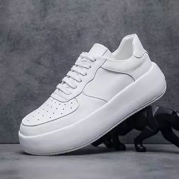 Men s shoes board shoes autumn new small white shoes platform European trendy shoes men s clothing with Internet celebrities live broadcast of the 38 белый