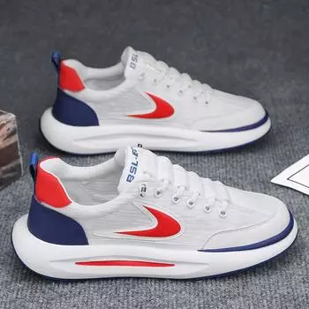 Мужская обувь дышащая парусиновая обувь мужская спортивная обувь модные маленькие белые туфли толстые туфли на платформе модные туфли для папы 39