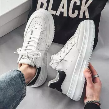 Men S Shoes Breathable Little White Shoes Male Students Trend Platform Sports Casual Board Shoes Trendy Shoes 39